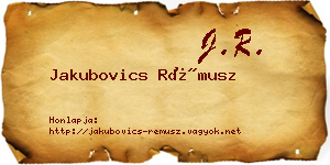 Jakubovics Rémusz névjegykártya